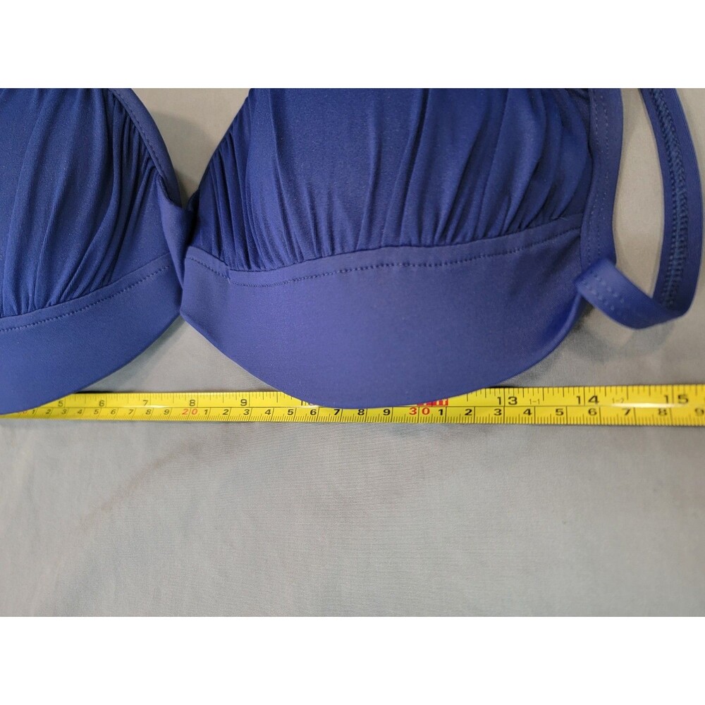 La Blanca Bikini Top 38D Blue Underwire Swim Top Adjustable Straps - Picture 4 of 5